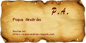 Popa András névjegykártya