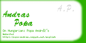 andras popa business card